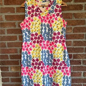 Talbots Floral Sleeveless Dress - Pink, Blue, Yellow. Size 12p.  Fun
